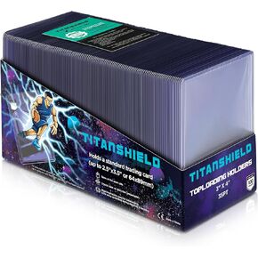 TitanShield 3"x4" Platinum Quality Seamless Toploaders Top Loader Sleeves for Collectible Trading Cards Compatible with Pokemon MTG Kpop Photocards (200 ct.)