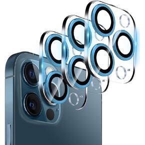 3 Pack Tempered Glass Camera Lens Protector for iPhone 12 6.1", Ultra HD, 9H Hardness, Anti-Scratch, Case Friendly, Easy to Install [No Affect on Night Shots]
