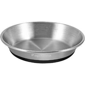 Stainless Steel Cat Bowls, Non-Slip Silicone Bottom, Metal Cat Bowls for Food and Water, Whisker Friendly with Wide and Shallow Design, 6.3'' Wide, 0.7mm Thick Steel, Ideal Dog Dish for Cat and Dog