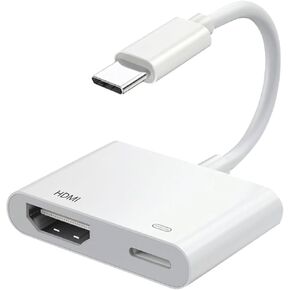 [ MFi Certified 2025] USB C to HDMI Adapter, 4K@60Hz, iPhone 16 15 Compatible, 100W Fast Charging Port