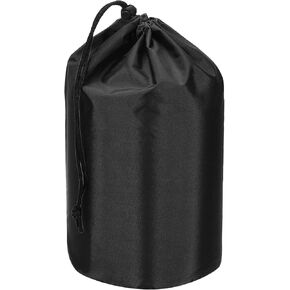 PATIKIL Stuff Sack, 8 x 14 Inch Waterproof Outdoor Storage Sack Portable Drawstring Dust Flap Bag Lightweight Sleeping Bag for Camping Hiking Backpacking, Black