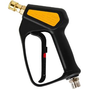 Stubby Pressure Washer Gun Swivel with M22-14mm Connector and 1/4" Outlet Quick Connects Power Washer Gun 5000 PSI for Foam Cannon Car Wash