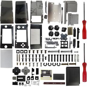 SUNJCO Housing Shell for Nintendo 3DS System Replacement Screen Tools Console, Includes Housing, All Buttons and Contact Pads, Battery Cover, Screws and Screwdrivers (Black)