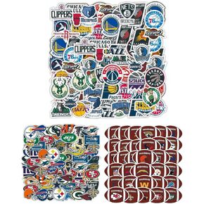 Football Rugby Stickers for Basketball Team Fans(98pcs) Vinyl Waterproof Stickers for Water Bottles Teens Boys Luggage Laptop Snowboard 0.8CM
