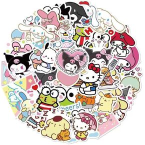 70 Pcs Labubu Cartoon Sticker Water Bottle Fun Waterproof Stickers Suitable for Teenagers and Adults Vinyl Stickers Suitable for Laptop Skateboarding Party Supplies