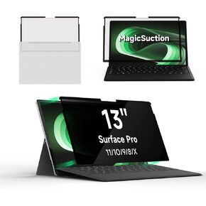 شاشة خصوصية الكمبيوتر المحمول لـ 13 بوصة Surface Pro 11/10/9/8/X ، شاشة الكمبيوتر القابلة للإزالة شاشة مرشح مضادة للتجسس لـ Microsoft Surface Pro 13in