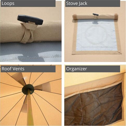 WHITEDUCK Regatta Canvas Bell Tent - w/StoveJack, Waterproof, 4 Season Luxury Camping and Glamping Yurt Tent Outdoor (20' (6M), Water Repellent, Forest Green) in Saudi Arabia