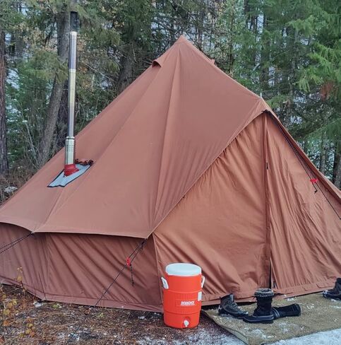 WHITEDUCK Regatta Canvas Bell Tent - w/StoveJack, Waterproof, 4 Season Luxury Camping and Glamping Yurt Tent Outdoor (20' (6M), Water Repellent, Forest Green) in Kuwait