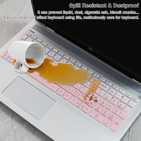 2Pcs Silicone Keyboard Cover Skins for 15.6" HP Pavilion Laptops, 15-CD040WM 15-CD051NR 15-CD072NR 15-CD075NR 15-DA0014DX 15-DA0012DX 15-DB0011DX 15-CH011DX 17M-AE (Love Bear+Clear) in Saudi Arabia