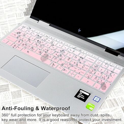 2Pcs Silicone Keyboard Cover Skins for 15.6" HP Pavilion Laptops, 15-CD040WM 15-CD051NR 15-CD072NR 15-CD075NR 15-DA0014DX 15-DA0012DX 15-DB0011DX 15-CH011DX 17M-AE (Love Bear+Clear) in Saudi Arabia