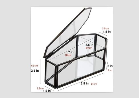 Small Glass Coffin Display Box Gold Gothic Halloween Jewelry Box Copper Vintage Glass Lidded Box Mini Glass Casket Box Display Terrarium with Lid for Home Decor in Saudi Arabia