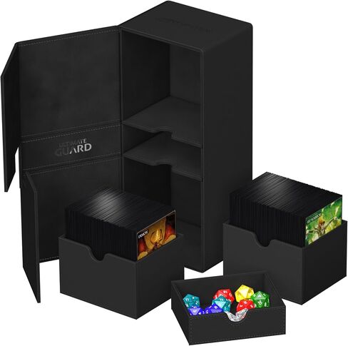 Ultimate Guard Flip'n'Tray 133+, Deck Case for 133 Double-Sleeved TCG Cards + Dice Tray, White, Independent Magnetic Closure & Microfiber Inner Lining in Saudi Arabia