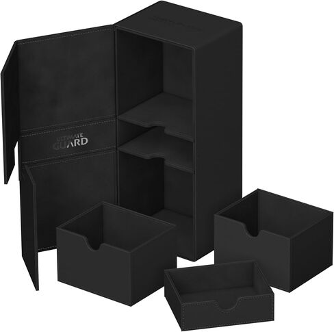 Ultimate Guard Flip'n'Tray 133+, Deck Case for 133 Double-Sleeved TCG Cards + Dice Tray, White, Independent Magnetic Closure & Microfiber Inner Lining in Saudi Arabia