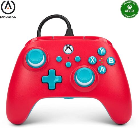 PowerA Nano Enhanced Wired Controller for Xbox Series X|S - Red Sky, Portable, Compact, Gamepad, Wired Video Game Controller, Gaming Controller, Works with Xbox One and Windows 10/11 in Saudi Arabia
