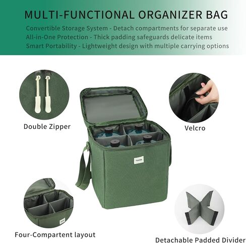 Mini 1LB Propane Tank Storage Bags, Small Camping Fuel ​Cylinder Carry Bag for 2-Pack ​Propane Tanks 16 OZ, Portable Refillable Small Propane Gas Canister Bottle Case with Padding, Bag Only in Saudi Arabia