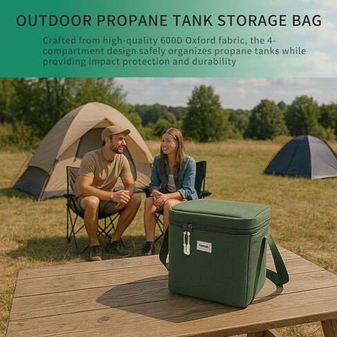 Mini 1LB Propane Tank Storage Bags, Small Camping Fuel ​Cylinder Carry Bag for 2-Pack ​Propane Tanks 16 OZ, Portable Refillable Small Propane Gas Canister Bottle Case with Padding, Bag Only in Saudi Arabia