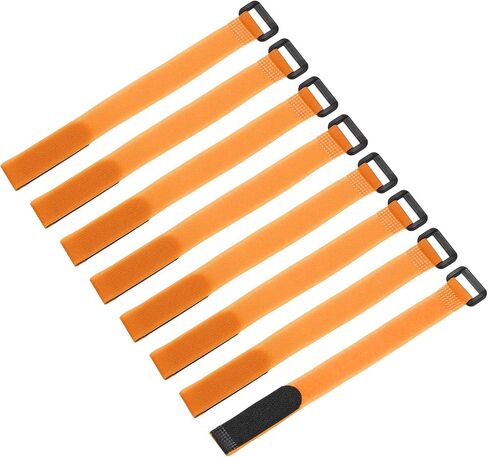 MECCANIXITY 8Pcs Reusable Battery Tie Down Straps,0.8x10" Yellow Nylon Multipurpose Battery Hold Down Adjustable Cinch Strap Hook Loop Fastening Tie for Quadcopters FPV RC Drone Boat Car in Saudi Arabia