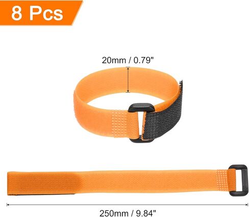MECCANIXITY 8Pcs Reusable Battery Tie Down Straps,0.8x10" Yellow Nylon Multipurpose Battery Hold Down Adjustable Cinch Strap Hook Loop Fastening Tie for Quadcopters FPV RC Drone Boat Car in Saudi Arabia