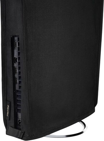 PlayVital Vertical Dust Cover for ps5 Pro Console Disc & Digital Edition, Nylon Dust Protector Sleeve for ps5 Pro Accessories, Anti Scratch, Waterproof, Black in Kuwait