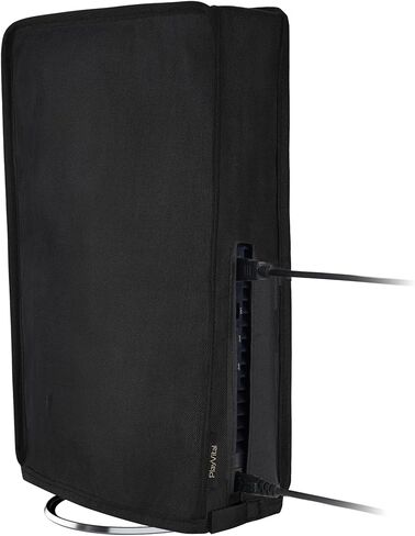 PlayVital Vertical Dust Cover for ps5 Pro Console Disc & Digital Edition, Nylon Dust Protector Sleeve for ps5 Pro Accessories, Anti Scratch, Waterproof, Black in Kuwait