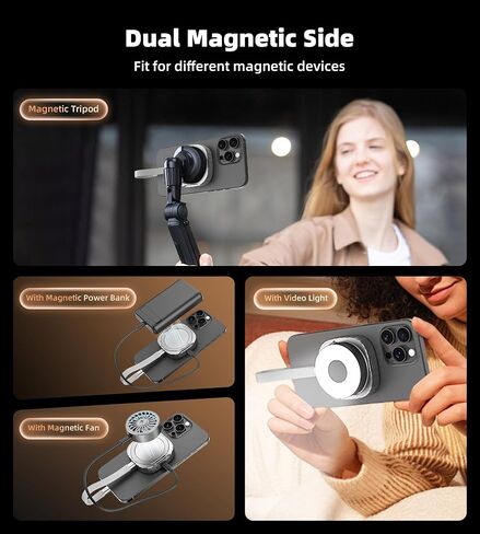 Magnetic M.2 2230 NVMe SSD Enclosure with Kickstand, Aluminum External SSD Case Compatible with MagSafe for iPhone 16/15 Pro Max, USB-C Gen 2 10Gbps, 100W PD Charge (SSD Not Included) in Saudi Arabia
