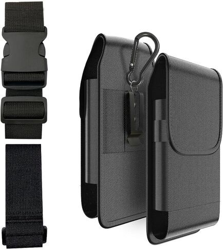 Cell Phone Pouch Holster Case with Nylon Belt Clip Armband Compatible with Samsung Galaxy S24+, iPhone 16 15 14 13 12 11 Pro Max, Android Barcode Scanner Work Tool Belt, Vest Carrying Pouch Case in Saudi Arabia