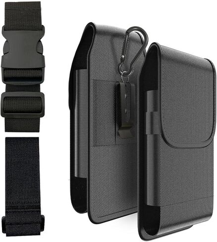 Cell Phone Pouch Holster Case with Nylon Belt Clip Armband Compatible with Samsung Galaxy S24+, iPhone 16 15 14 13 12 11 Pro Max, Android Barcode Scanner Work Tool Belt, Vest Carrying Pouch Case in Saudi Arabia