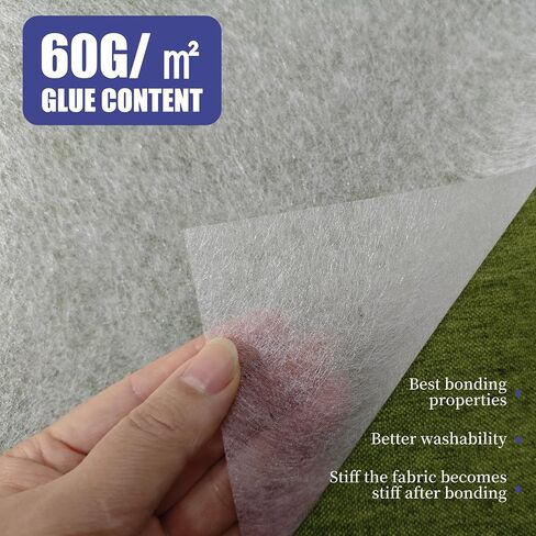 Nseamera Double Sided Fusible Interfacing Web for Sewing, Medium Duty 40g Adhesive, 11.8"×5 Yards, Washable Fusible Webbing for Fabric Applique, Quilting, Crafts in Kuwait