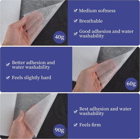 Nseamera Double Sided Fusible Interfacing Web for Sewing, Medium Duty 40g Adhesive, 11.8"×5 Yards, Washable Fusible Webbing for Fabric Applique, Quilting, Crafts in Kuwait