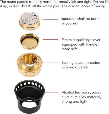 Alcohol Stove, Camping Stove with Stove Cover, Lightweight Brass Stove for Outdoor Camping Hiking Backpacking(gray) in Saudi Arabia