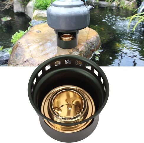 Alcohol Stove, Camping Stove with Stove Cover, Lightweight Brass Stove for Outdoor Camping Hiking Backpacking(gray) in Saudi Arabia