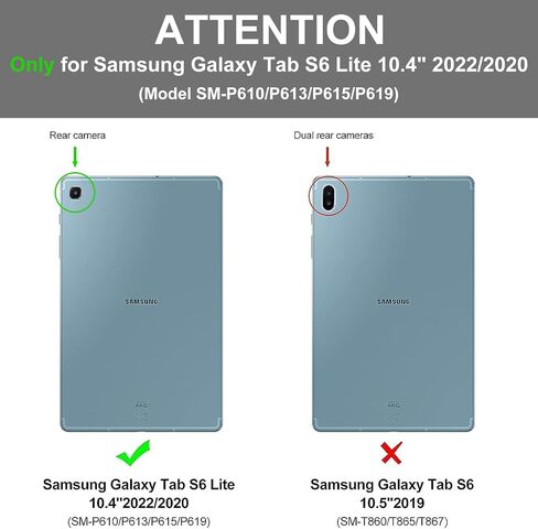 Keyboard Case for Samsung Galaxy Tab S6 Lite 10.4 Inch 2022/2020 Model (SM-P610/P613/P615/P619), Detachable Wireless Bluetooth Keyboard, Smart Folio Cover with S Pen Holder, Auto Sleep/Wake, Grey in Saudi Arabia