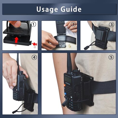 UAYESOK Quick-Release Radio Belt Holster, Tactical Adjustable Walkie Talkie Belt Clip Holder for BaoFeng Kenwood Motorola YAESU Midland HT Scanner Two Way Radio in Saudi Arabia