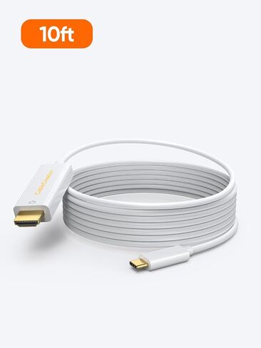 CableCreation USB C to HDMI Cable 6FT Male to Male, Thunderbolt 3/4 Compatible for Home Office, 4K High Speed for Galaxy S24/S24 Ultra/S24+/MacBook Pro/Air/M1,iPad Pro and More - Black in Saudi Arabia