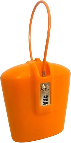 Portable Indoor/Outdoor Lock Box Safe with Key and Combination Access (Orange) in Saudi Arabia