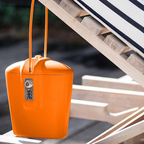Portable Indoor/Outdoor Lock Box Safe with Key and Combination Access (Orange) in Saudi Arabia