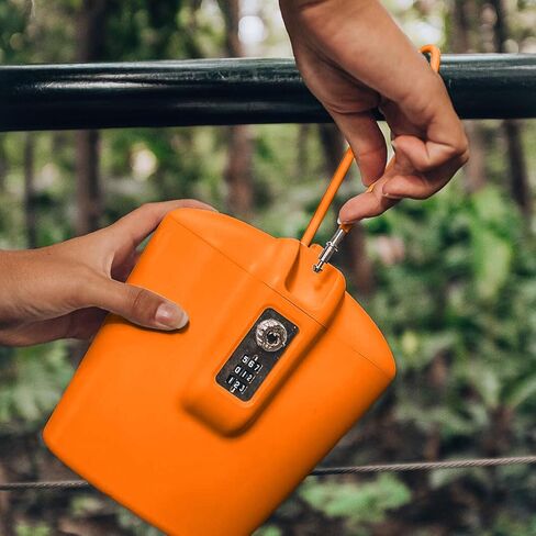 Portable Indoor/Outdoor Lock Box Safe with Key and Combination Access (Orange) in Saudi Arabia