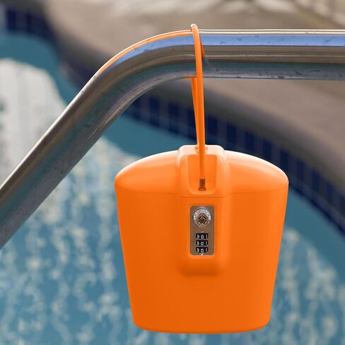 Portable Indoor/Outdoor Lock Box Safe with Key and Combination Access (Orange) in Saudi Arabia