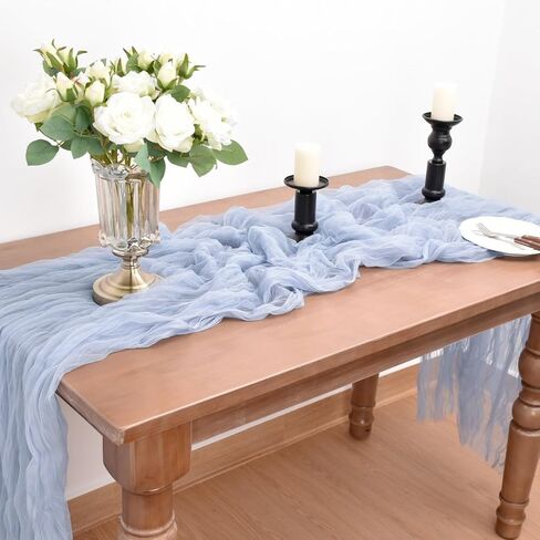 Joanlody Terracotta Cheesecloth الجدول عداء 10Ft ريفي الشاش الجبن القماش الجدول عداء بوهو الخريف الشكر الجدول عداء لحفل زفاف الزفاف دش عيد الهالوين الديكور in Saudi Arabia