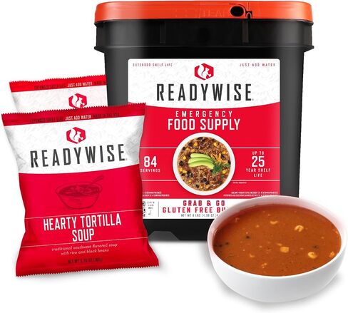 READYWISE - Emergency Food Supply Bucket, 120 Servings, MRE Meal Food Supply, Premade, Freeze Dried Survival Rations for Hiking, Adventure & Camping Essentials, Individually Packaged, 25 Year Shelf Life in Saudi Arabia
