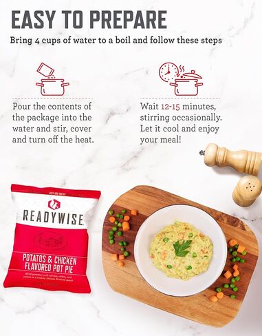 READYWISE - Emergency Food Supply Bucket, 120 Servings, MRE Meal Food Supply, Premade, Freeze Dried Survival Rations for Hiking, Adventure & Camping Essentials, Individually Packaged, 25 Year Shelf Life in Saudi Arabia