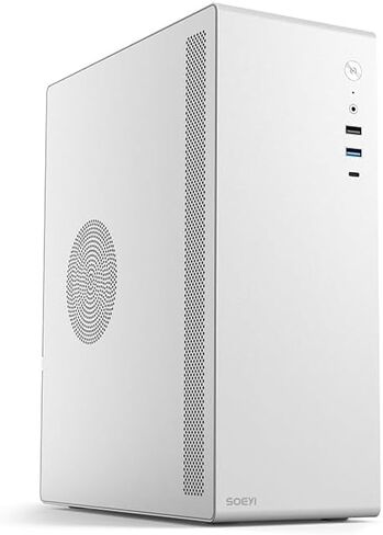 حالة كمبيوتر V100 Micro ATX/ITX ، حالة كمبيوتر متعددة الوظائف ، حالة عمل مع لوحة جانبية SPCC ، دعم بطاقة CPU 280 مم VGA (أسود) (أسود) in Kuwait