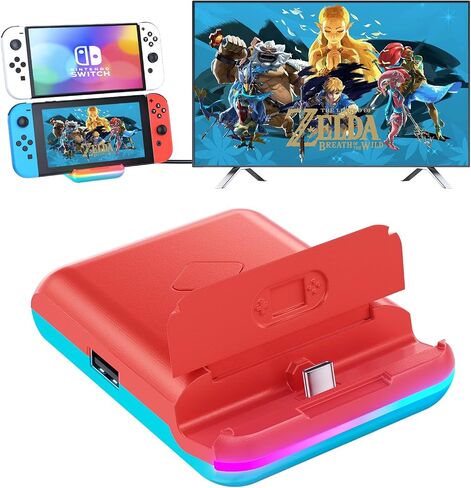 Docking Station for Nintendo Switch, 4K HDMI/USB 3.0/USB-C Port, Compatible with Official Nintendo Dock (Black) in Kuwait