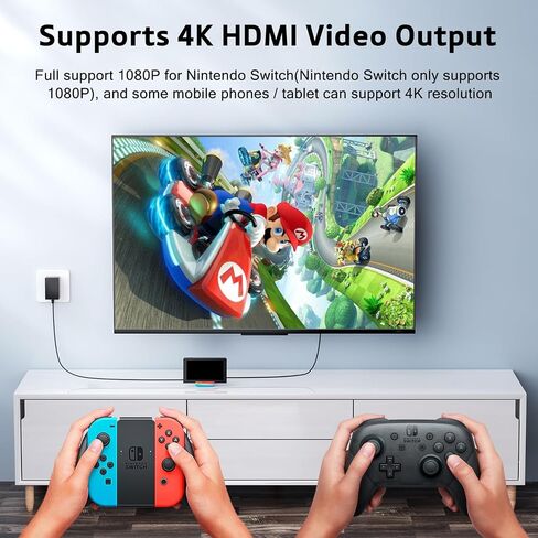 Docking Station for Nintendo Switch, 4K HDMI/USB 3.0/USB-C Port, Compatible with Official Nintendo Dock (Black) in Kuwait