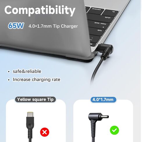 65W USB-C Latop Wall Charger for Lenovo Yoga C940 C740 C930 Yoga 7 14itl5 15itl5,Ac Wall Adapter for ThinkPad E580 E585 E590 E595 ThinkPad X1 Carbon T470s T480 T490 T580 Laptop Power Supply Cord in Saudi Arabia