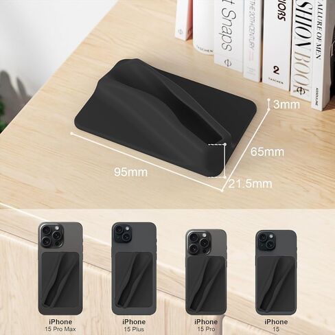 DOB SECHS Large Silicone Lip Holder Compatible with Summer Fridays, Tower 28, Laneige Lipstick Lip Glaze Phone Case Back Stick On Holder for iPhone and Android Smartphones, Black in Saudi Arabia