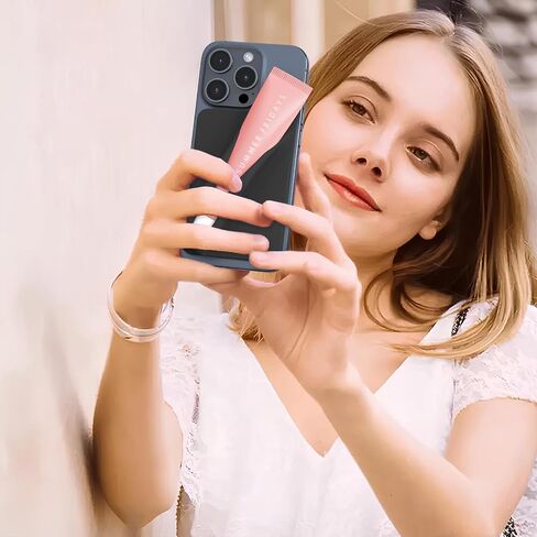 DOB SECHS Large Silicone Lip Holder Compatible with Summer Fridays, Tower 28, Laneige Lipstick Lip Glaze Phone Case Back Stick On Holder for iPhone and Android Smartphones, Black in Saudi Arabia