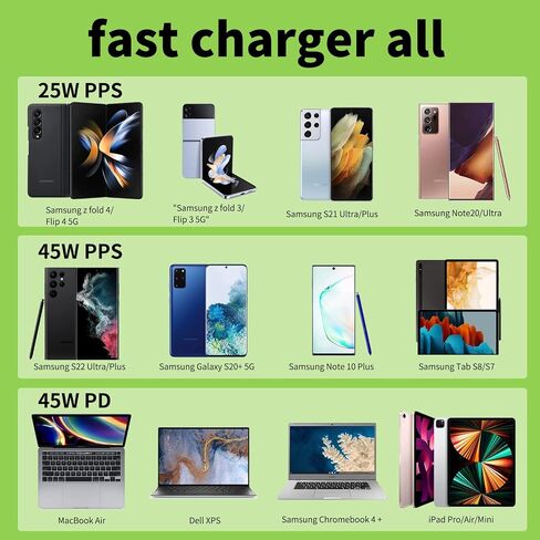 Z Flip 5 Fast Charger,45W USB-C Samsung Super Fast Charger Type C with 10FT Flip Type C Charging Cable for Samsung Galaxy Z Flip 6,Flip 5, Flip 4/Z Fold 6,Galaxy S23 Ultra/S23/S23+/S22/S24 Ultra 2Pack in Saudi Arabia