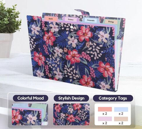 Forest Series Expanding File Folder Stylish Funky Cute Retro Document Organizer with Natural Scenes for Students,Teachers & Freelancers - Green Jungle in Kuwait
