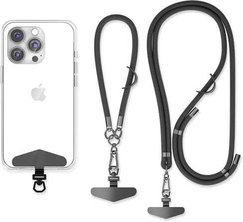 2-Pack Cell Phone Lanyard, Adjustable Crossbody Strap & Wrist Strap, 2 Metal Tabs, Anti Phone Theft Strap in Saudi Arabia